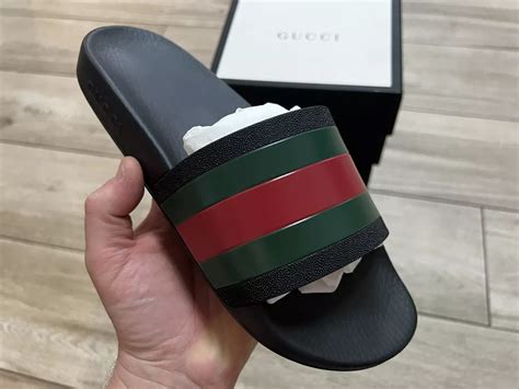 pursuit slide sandal gucci fake|gucci slides authenticity.